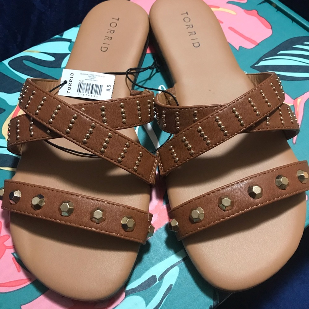 Studded torrid slip-on sandals